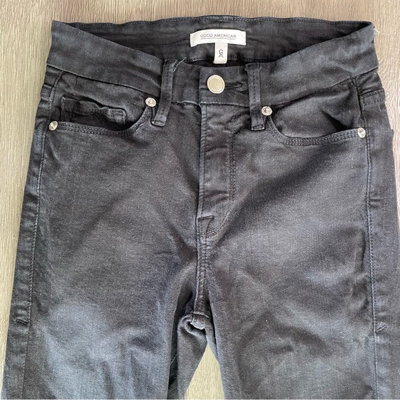 Good American Black Denim Good Legs Jeans Skinny 00 24 - Picture 3 of 13